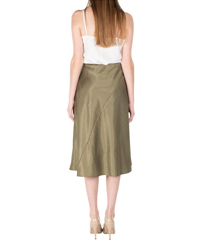 Satin Paneled Skirt