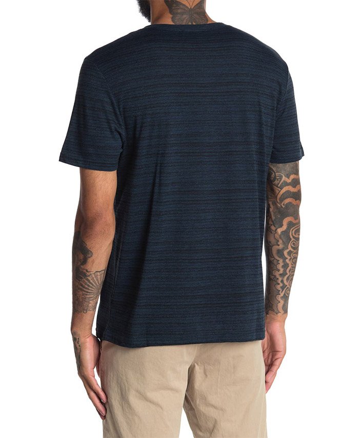 Striped Short Sleeve Henley T-Shirt