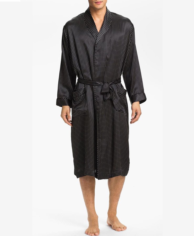 Dot Silk Robe